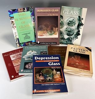 8 BOOKS ON DEPRESSION AND CUT GLASS
