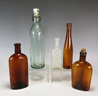 VINTAGE APOTHECARY GLASS BOTTLES 