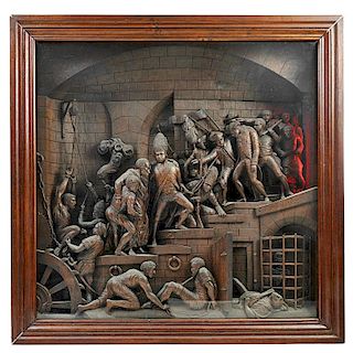 FRENCH REVOLUTION WOOD CARVED PLAQUE