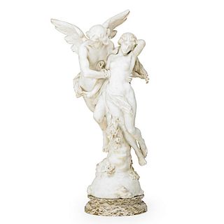 MARBLE FIGURE OF CUPID AND PSYCHE