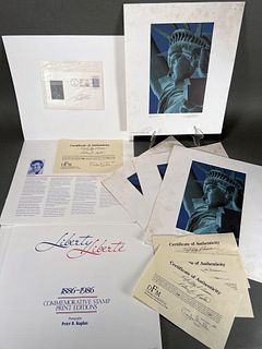 SIGNED AND NUMBERED LIBERTY COMMEMORATIVE PRINT AND STAMPS WITH COAS