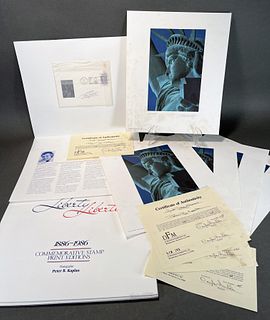 SIGNED AND NUMBERED LIBERTY COMMEMORATIVE PRINT AND STAMPS WITH COAS