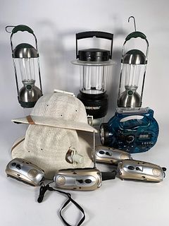 LOT OF SOLAR POWERED CAMPING GEAR