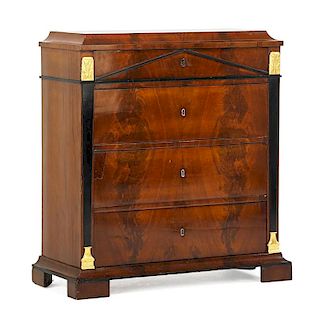 GERMAN NEOCLASSICAL PARCEL GILT COMMODE