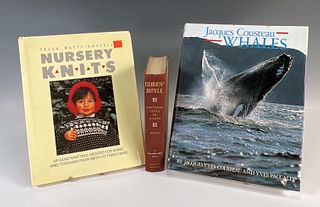 THREE REFERENCE BOOKS JACQUES COUSTEAU GAMES KNITTING