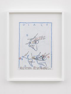 Rose Wylie, "Place; map"