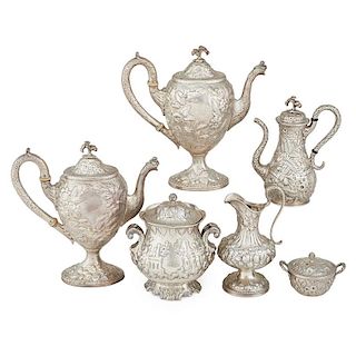 S. KIRK AND SON ASSEMBLED COIN SILVER COFFEE SET