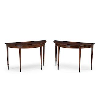 PAIR OF GEORGE III MAHOGANY CONSOLE TABLES