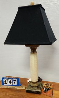 MARBLE COLUMN TABLE LAMP 31"