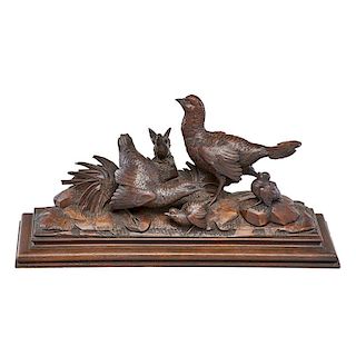 BLACK FOREST CARVING OF WILDFOWL