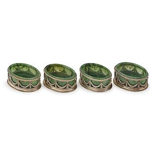 SET OF FOUR FABERGE STYLE OPEN SALTS