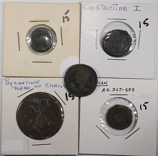 (5) MISC ANCIENT COINS