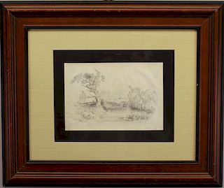 Jasper Cropsey (1823 - 1900) Pencil Drawing