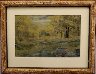 Jasper Cropsey (1823 - 1900) Watercolor Landscape