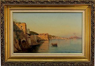 Signed 19th C. Painting Of Naples Italy