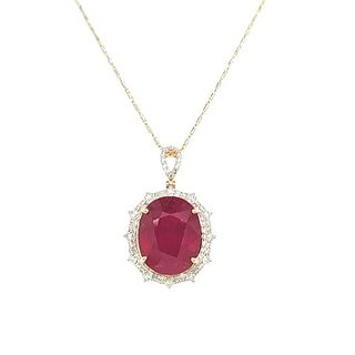 Big and Bold Ruby and Diamond Necklace