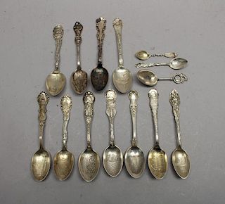 (14) Assorted Souvenir Spoons