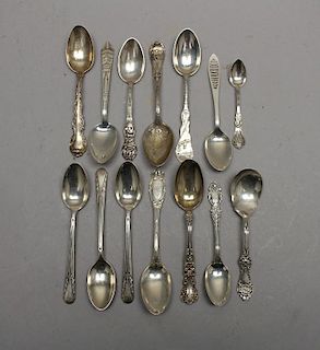 (13) Assorted Sterling Souvenir Spoons