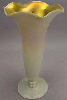 Steuben Style Calcite Aurene Trumpet Vase