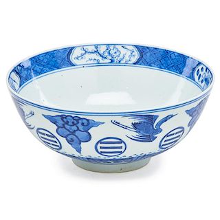 KANGXI BLUE AND WHITE PORCELAIN BOWL 康熙青花雲鳳紋碗
