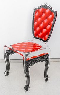 Lucite Hollywood Regency  Rococo Revival Chair