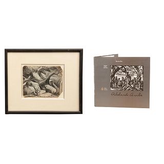 ABELARDO ÁVILA, Proyecto para litografía: paisaje, Firmado, Carboncillo sobre papel, 21 x 27.5 cm
