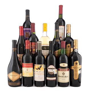 Lote de Vinos Tintos y Blancos de Estados Unidos, Italia, México y Chile. En presentaciones de 750 ml. Total de piezas: 13.
