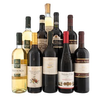 Lote de Vinos Tintos y Blancos de Italia. Sella & Moscata. En presentaciones de 750 ml. Total de piezas: 10.