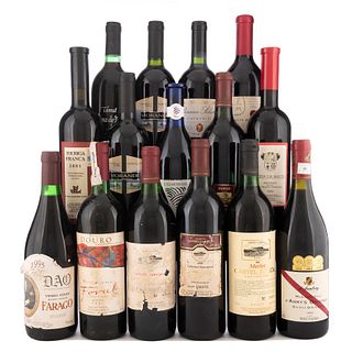 Lote de Vinos Tintos de España, Uruguay, México, Australia, Portugal y Chile. En presentaciones de 750 ml. Total de piezas: 15.