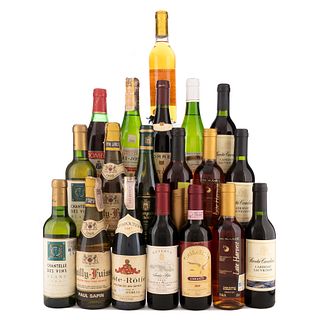 Lote de Vinos Tintos y Blancos de Italia Francia, España y Chile. En presentaciones de 375 ml. Total de piezas: 19.