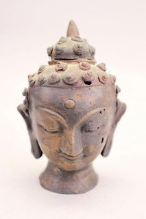 Antique Thai Style Sukhothai Bronze Buddha Head
