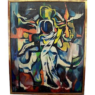 Kurt Jons (20th C.) Abstract Oil/Canvas