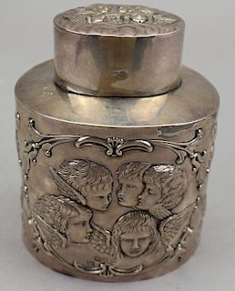 19th C. European Silver Figural Jar