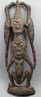 Carved Wooden New Guinea Figure