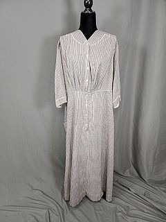 Antique c1890 Mourning Print Dress