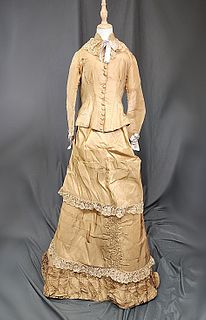 Antique Gold Silk Formal Dress