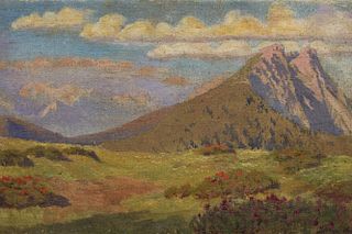 Early 20th C. Oil/Canvas of European Mtn. Range
