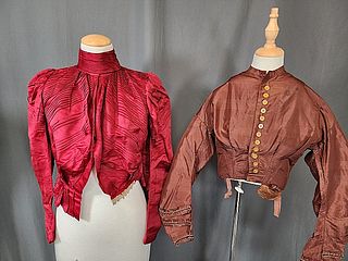 2 Antique 19th Century Silk Dress Jackets