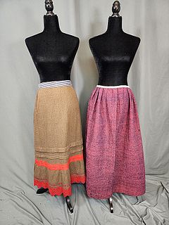 2 Antique Wool Skirts or Petticoats