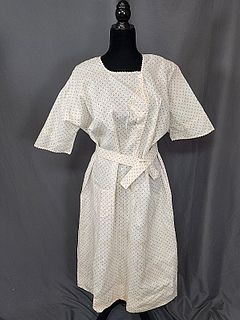 Antique c1900 Shirting Print Work Dress