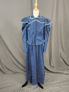 Antique 19th Century Indigo Dress with Stars