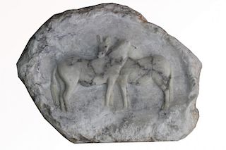 Selig, Signed 20th C. Marble Sculpture of Horses