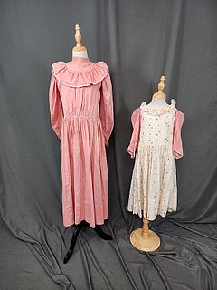2 Vintage Girls Dresses with Ruffles
