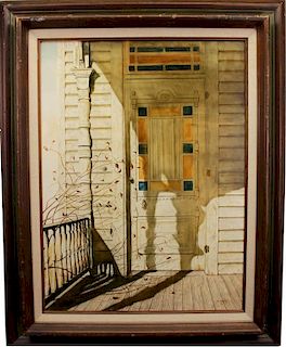 Henry, Signed 20th C.Painting of a Front Porch