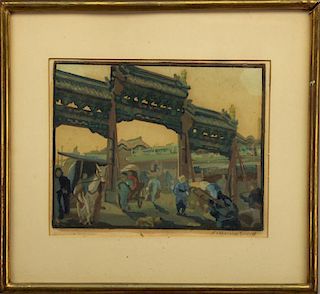 Signed 19th C. Vietnamese Watercolor