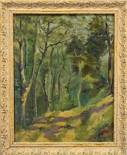 Signed 20th C. American Wooded Landscape