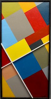Smith, Signed 20th C. Geometric Pattern Oil/Canvas