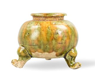 Chinese Sancai Glaze Tripod Water Pot,Tang Dynasty