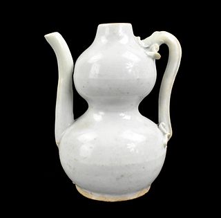Chinese Qingbai Glazed Gourd Ewer, Yuan Dynasty