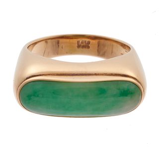 Jade, 14k Yellow Gold Saddle Ring